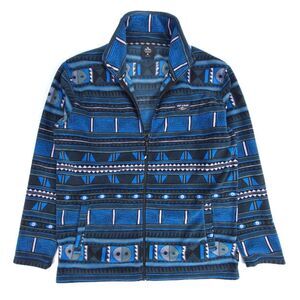 NEW Rip Curl Party Pack Polar Fleece Zip Jacket Blue Boho Aztec Print Men Medium